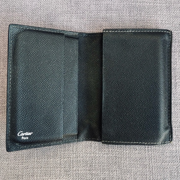 Cartier Caviar Skin Santos Card Case Leather Wallet - Picture 6 of 6